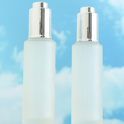 30ml Clear Frosted Glass Bottle Cosmetic Bottle Packaging With Pressure Dropper