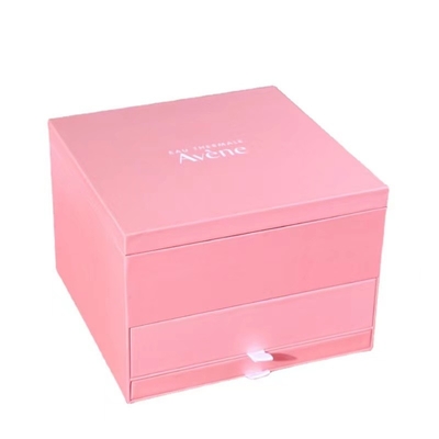 Drawer Cosmetic Skincare Packaging Paper Pink 3 Layers Cosmetic Box