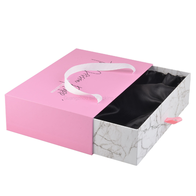 Orange Wig Packaging Folding Gift Box With Satin Insert Wig Gift Boxes Set