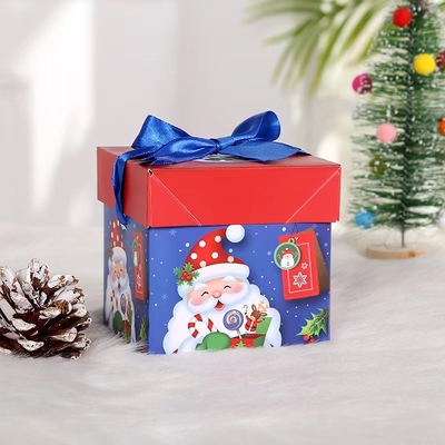 Christmas Gift Box Cosmetics Christmas Box Packaging Square Christmas Box With Silk