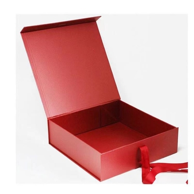 Red Christmas Gift Innovative Biodegradable Packaging With Ribbon