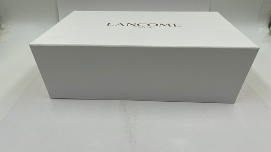Printed Logo Cosmetic Box Packaging Folding Cosmetic Box With Raffia Insert