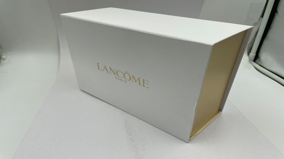 Printed Logo Cosmetic Box Packaging Folding Cosmetic Box With Raffia Insert