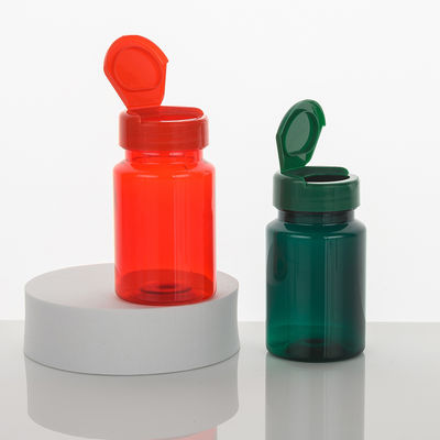 Nutritional Supplement PET PCR Bottle with Screw Lid Cap Ideal for Pill Vitamin Tablet Powder Capsule in Red Green Color