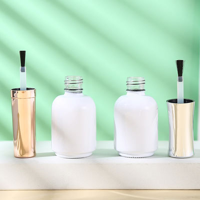 Glass Uv Gel Nail Polish Bottle with Silver Gold Cap 7ml 9ml 11ml 12ml 15ml Customized Logo Accepted Base Material Glass