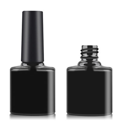 8ml 10ml Matte Black Empty UV Gel Nail Polish Bottle With Cap and Brush for Industrial Cosmetic Custom Unique Oval Shape