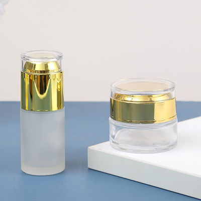 Logo/Graphic Design Label Clear Frosted Cream Jar Sealed Glass Jar for Cosmetics Sample 15g 30g 50g