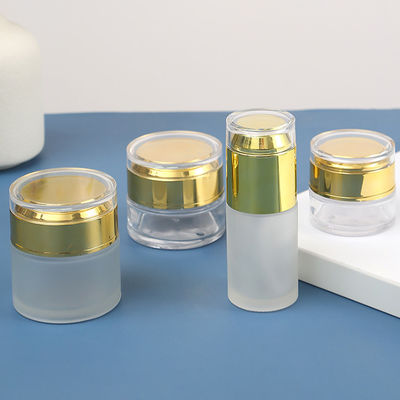 Logo/Graphic Design Label Clear Frosted Cream Jar Sealed Glass Jar for Cosmetics Sample 15g 30g 50g