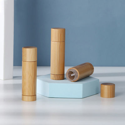3g 5g Lip Balm Container Round Bamboo Lipbalm Packaging Tubes for Sustainable and Environmentally Friendly Beauty