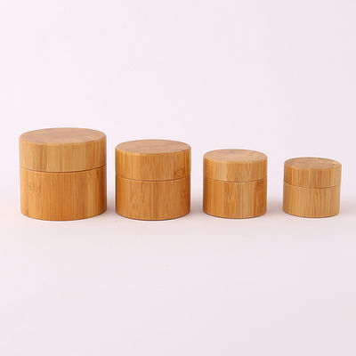 Bamboo Cap Skincare Body Lotion Cosmetic Packaging 30g 50g 100g Glass Empty Container Frosted Cream Jars for Cosmetic