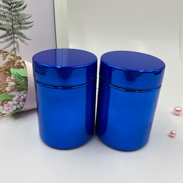 2oz 6oz 8oz 10oz 16oz 20oz Nutritional Supplement Containers Electroplated Metal Blue