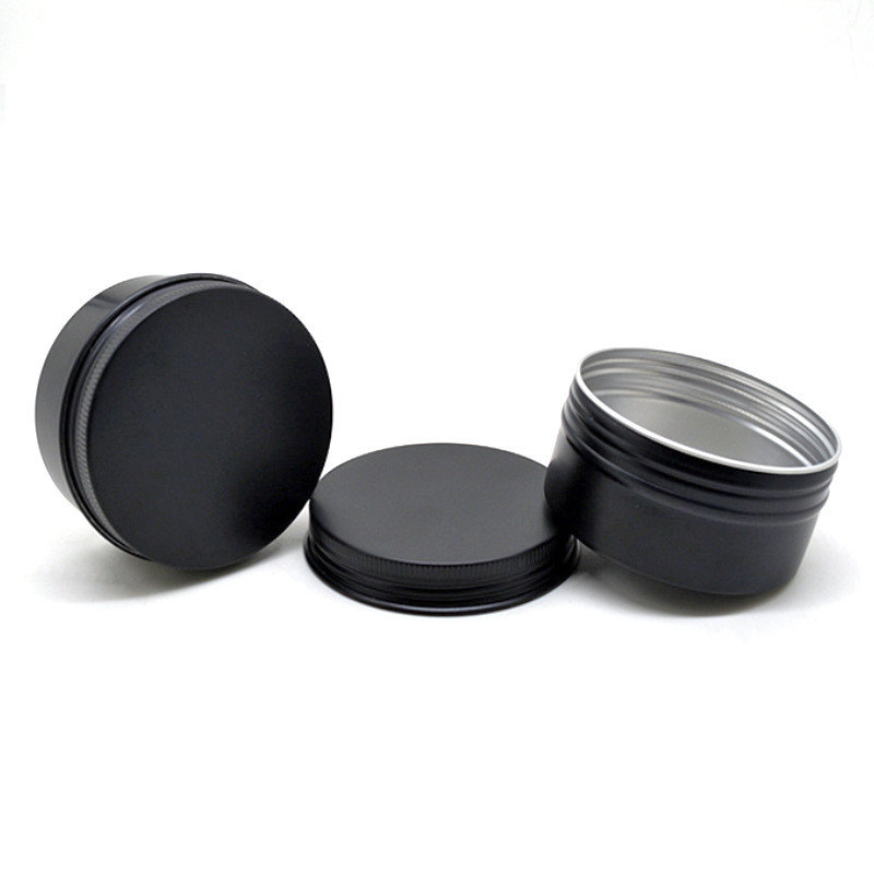 Custom Black Aluminum Candle Tin Metal Case for Solid Scented Candle 6 oz With Lids Food Storage Box Industrial Food