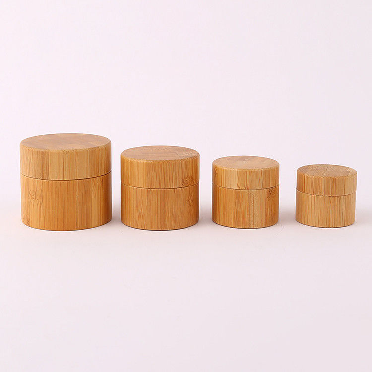 Bamboo Cap Skincare Body Lotion Cosmetic Packaging 30g 50g 100g Glass Empty Container Frosted Cream Jars for Cosmetic